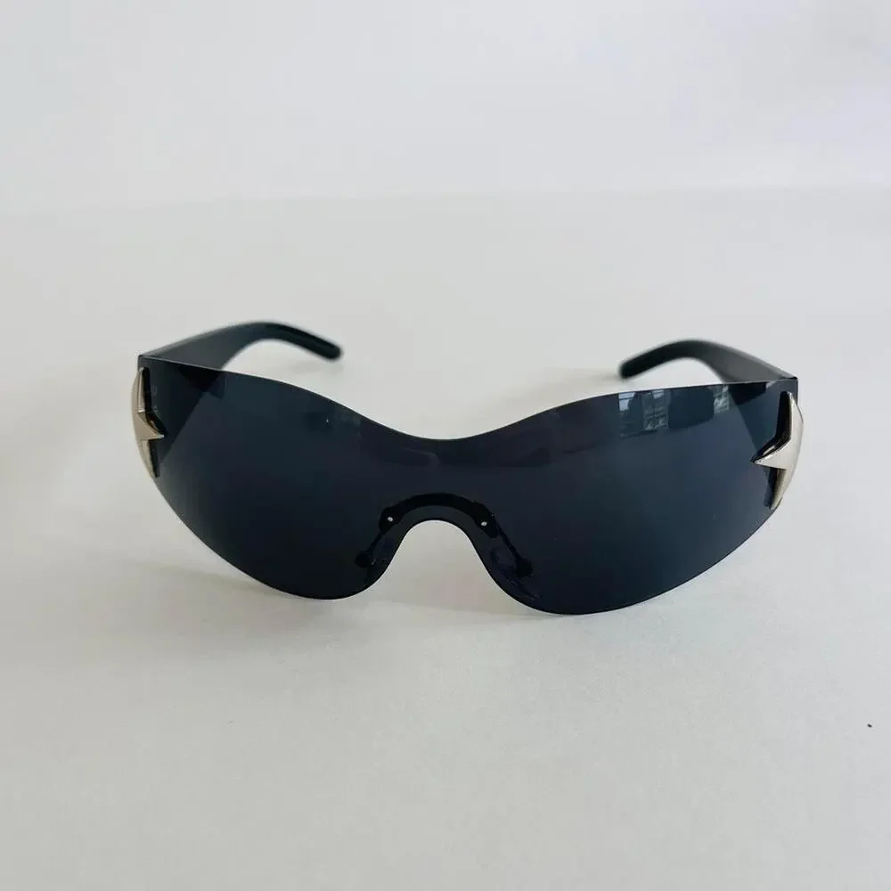 Y2K Vintage Frameless Star Sunglasses Black Gray Unisex 2000s UVA UVB